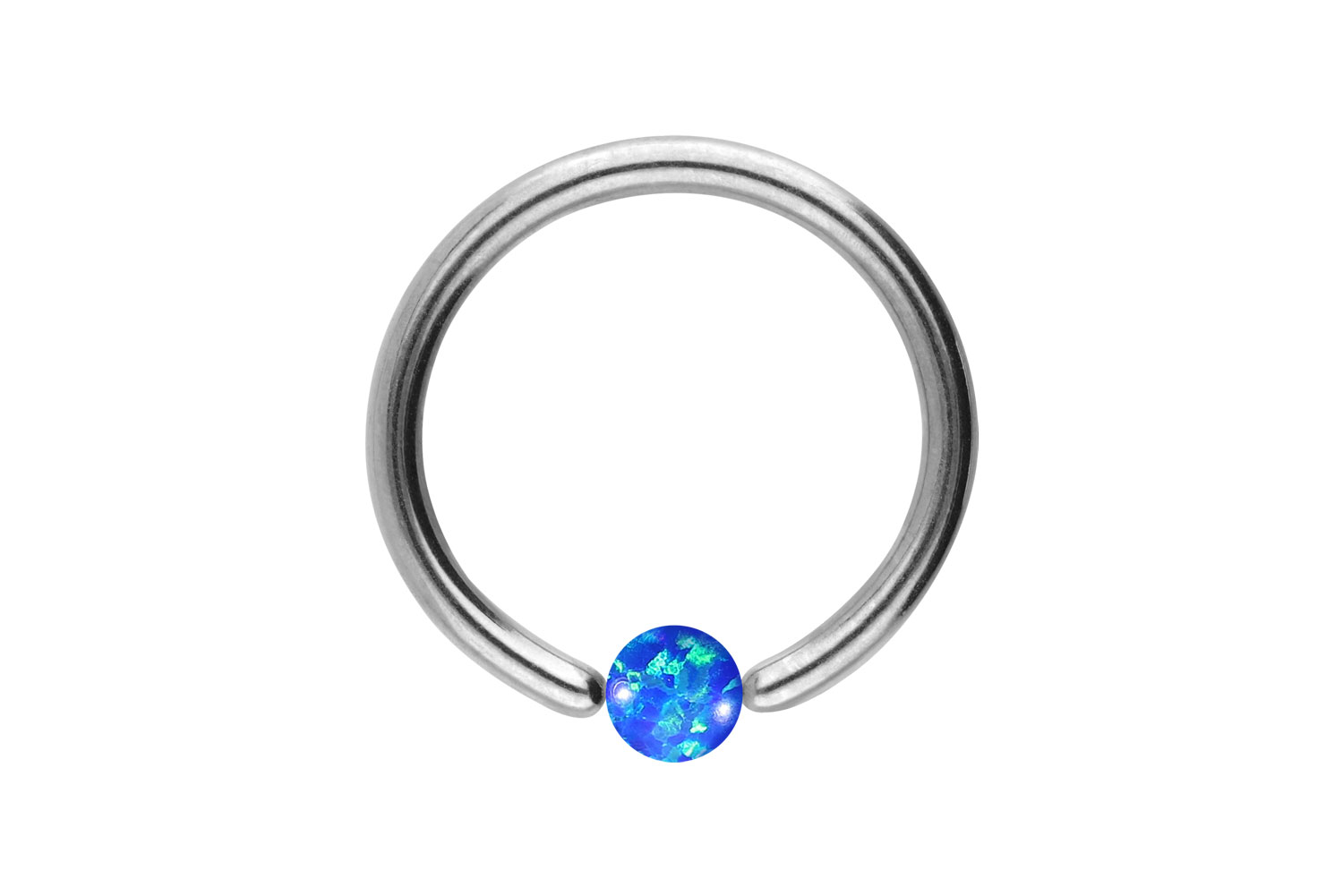 Titan Klemmkugelring Piercing SYNTHETISCHER OPAL